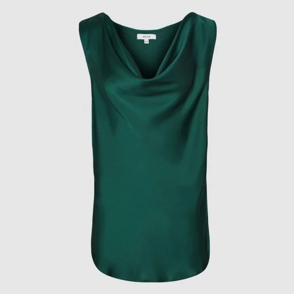 NWT REISS | Elle Satin Cowl Neck Top - Picture 6 of 6